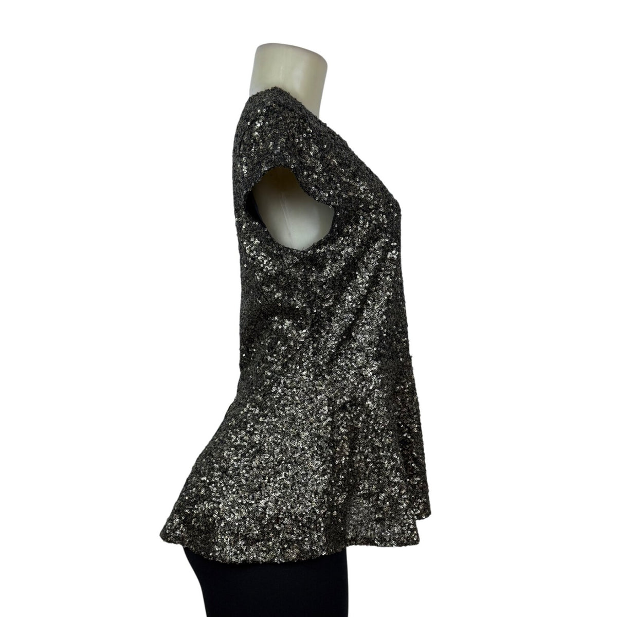 Eros Apparel Womens Black Peplum Top Partywear Sz M