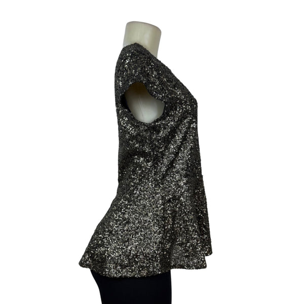 Eros Apparel Womens Black Peplum Top Partywear Sz M