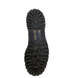 Black Leather Lace-Up Ankle Boots With Lug Sole For Men Size 40