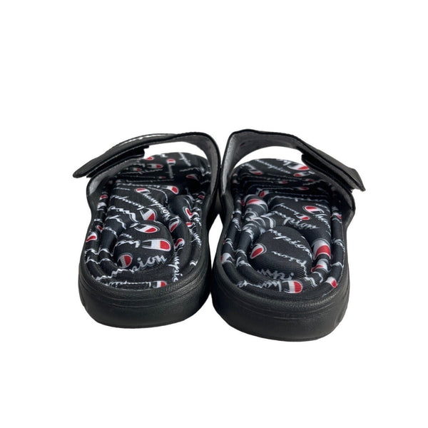 Champion Black Vital Script Slide Women's Slipper Sandals Sz 6W