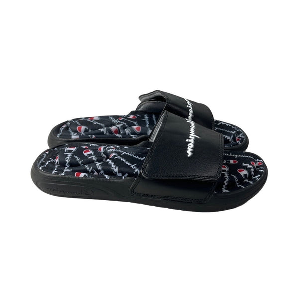 Champion Black Vital Script Slide Women's Slipper Sandals Sz 6W