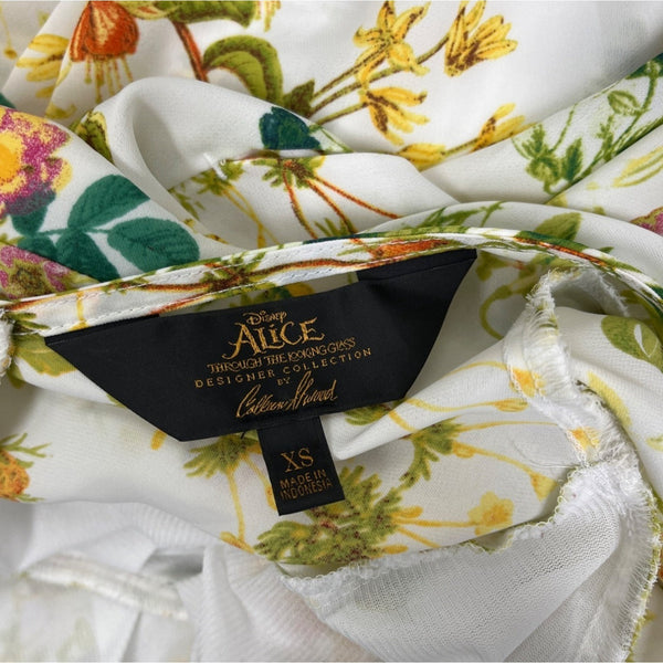 Disney Alice In Wonderland Floral Off-Shoulder Dress Size XS