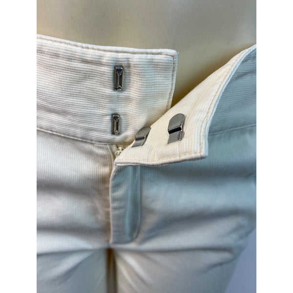 Banana Republic Womens Cream High-Waisted Slim Fit Pants With Hook Sz 6