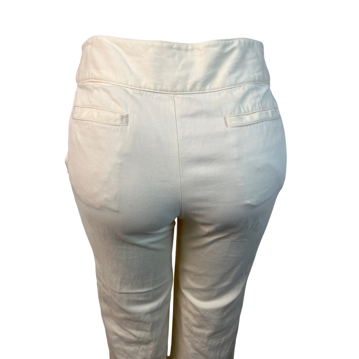 Banana Republic Womens Cream High-Waisted Slim Fit Pants With Hook Sz 6
