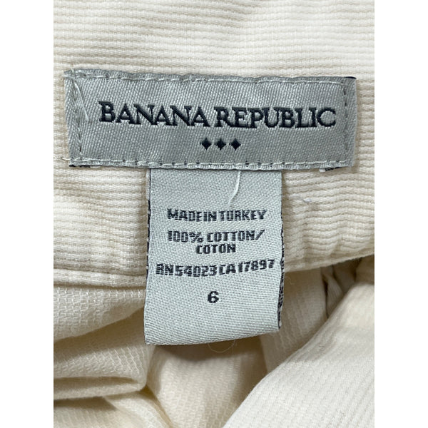 Banana Republic Womens Cream High-Waisted Slim Fit Pants With Hook Sz 6