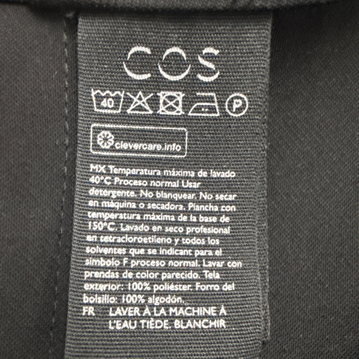 COS Womens Black Polyester Tapered High Waist Pants Side Zip Tailored Fit Sz 2