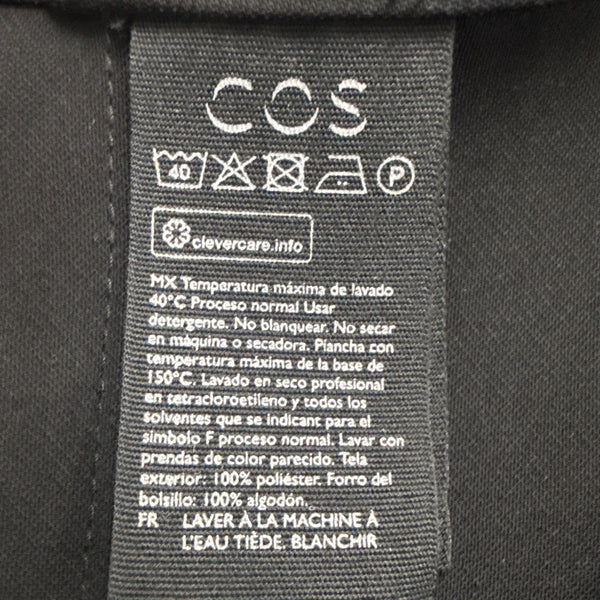 COS Womens Black Polyester Tapered High Waist Pants Side Zip Tailored Fit Sz 2