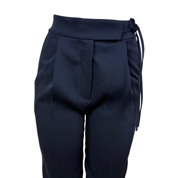 COS Womens Black Polyester Tapered High Waist Pants Side Zip Tailored Fit Sz 2