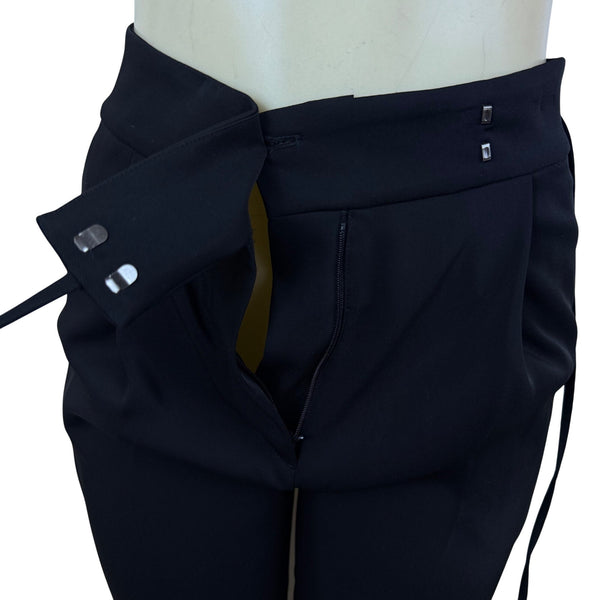 COS Womens Black Polyester Tapered High Waist Pants Side Zip Tailored Fit Sz 2