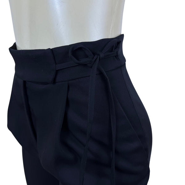 COS Womens Black Polyester Tapered High Waist Pants Side Zip Tailored Fit Sz 2