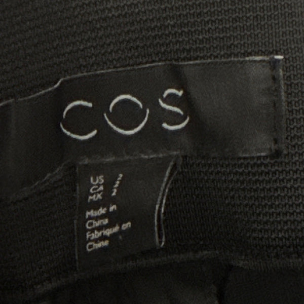 COS Womens Black Polyester Tapered High Waist Pants Side Zip Tailored Fit Sz 2