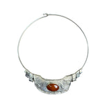 Sterling Silver Womens Handmade Necklace With Carnelian Stone Pendant Adjustable Chain
