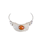 Sterling Silver Womens Handmade Necklace With Carnelian Stone Pendant Adjustable Chain