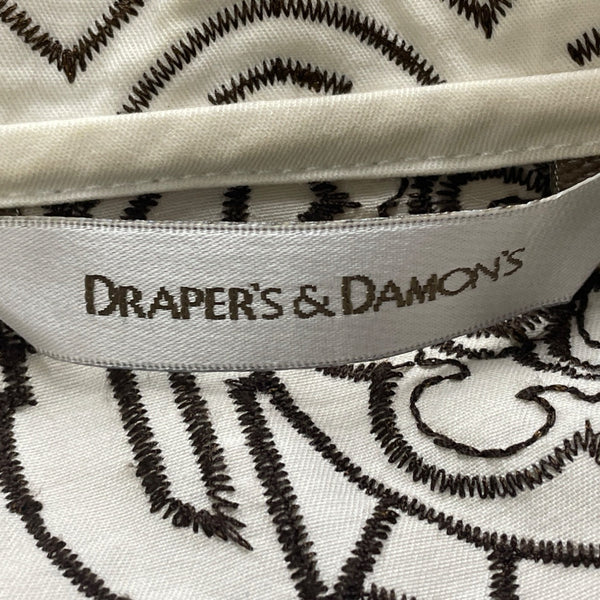 Draper’s & Damon’s Women’s White Black Cotton Floral Embroidered Jacket Sz L