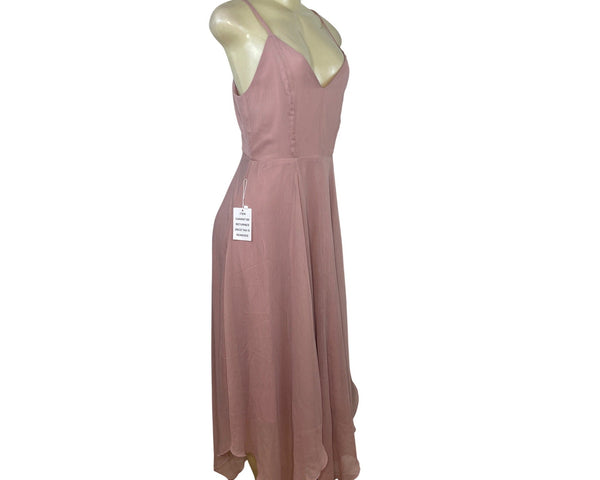 Mia Joy Women’s Dusty Pink Sleeveless Spaghetti Strap Midi Dress Sz S - New