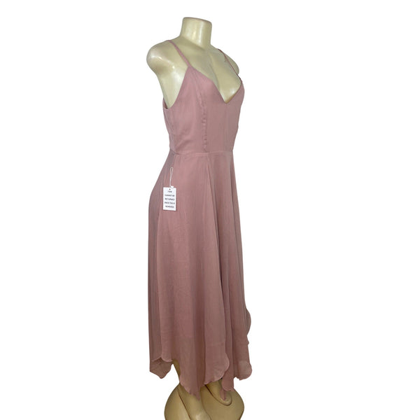 Mia Joy Women’s Dusty Pink Sleeveless Spaghetti Strap Midi Dress Sz S - New