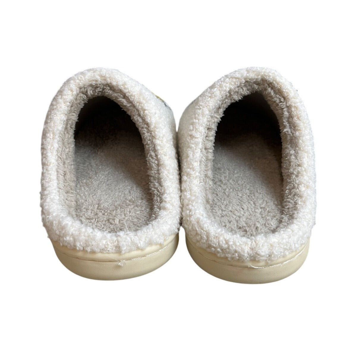 Unbranded Women's White Faux Fur Happy Face Clog Shoes Sz 41- 42