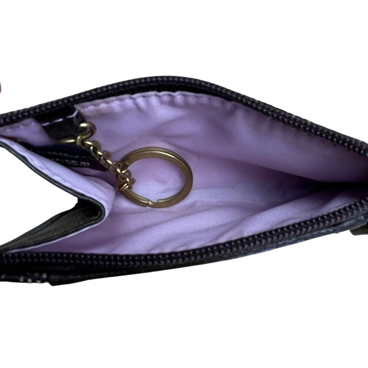 Coach Brown Signature C Print Fabric & Leather Small Zip Coin Wallet