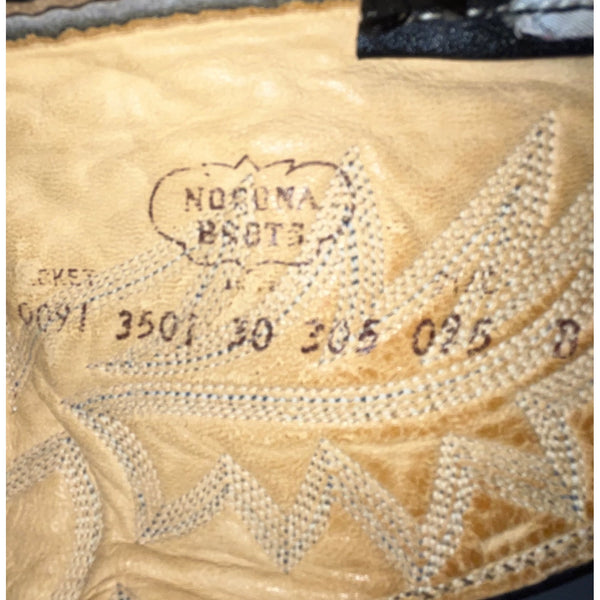 Nocona Men’s Black Leather Intricate Stitching Western Cowboy Boots Size 10 D