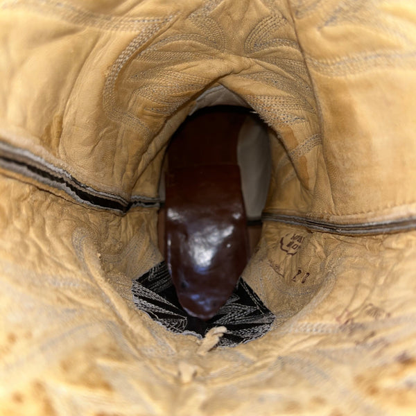 Nocona Men’s Black Leather Intricate Stitching Western Cowboy Boots Size 10 D