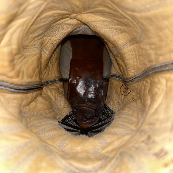 Nocona Men’s Black Leather Intricate Stitching Western Cowboy Boots Size 10 D