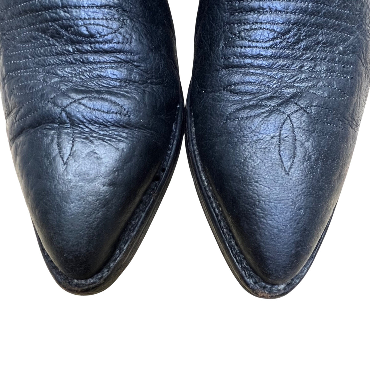 Nocona Men’s Black Leather Intricate Stitching Western Cowboy Boots Size 10 D