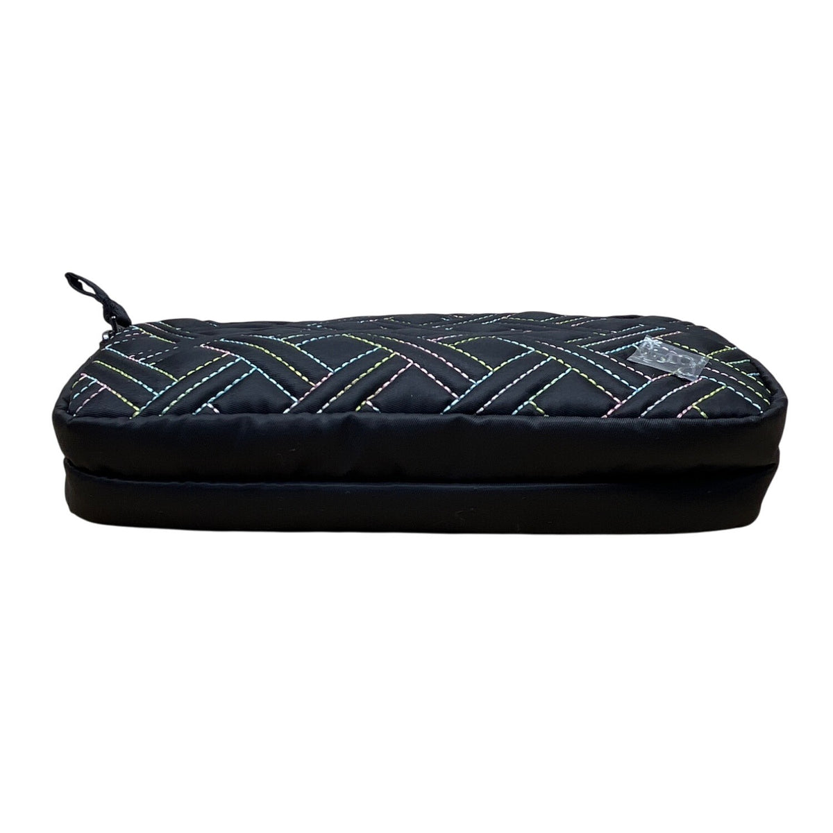 Lug Quilted Black Colorful Stitching & Adjustable Strap Coupe XL Crossbody Bag