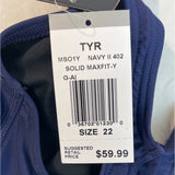 TYR Womens Navy Maxfit Swimsuit Size 22 Chlorine Resistant UPF 50+ Recycled Material