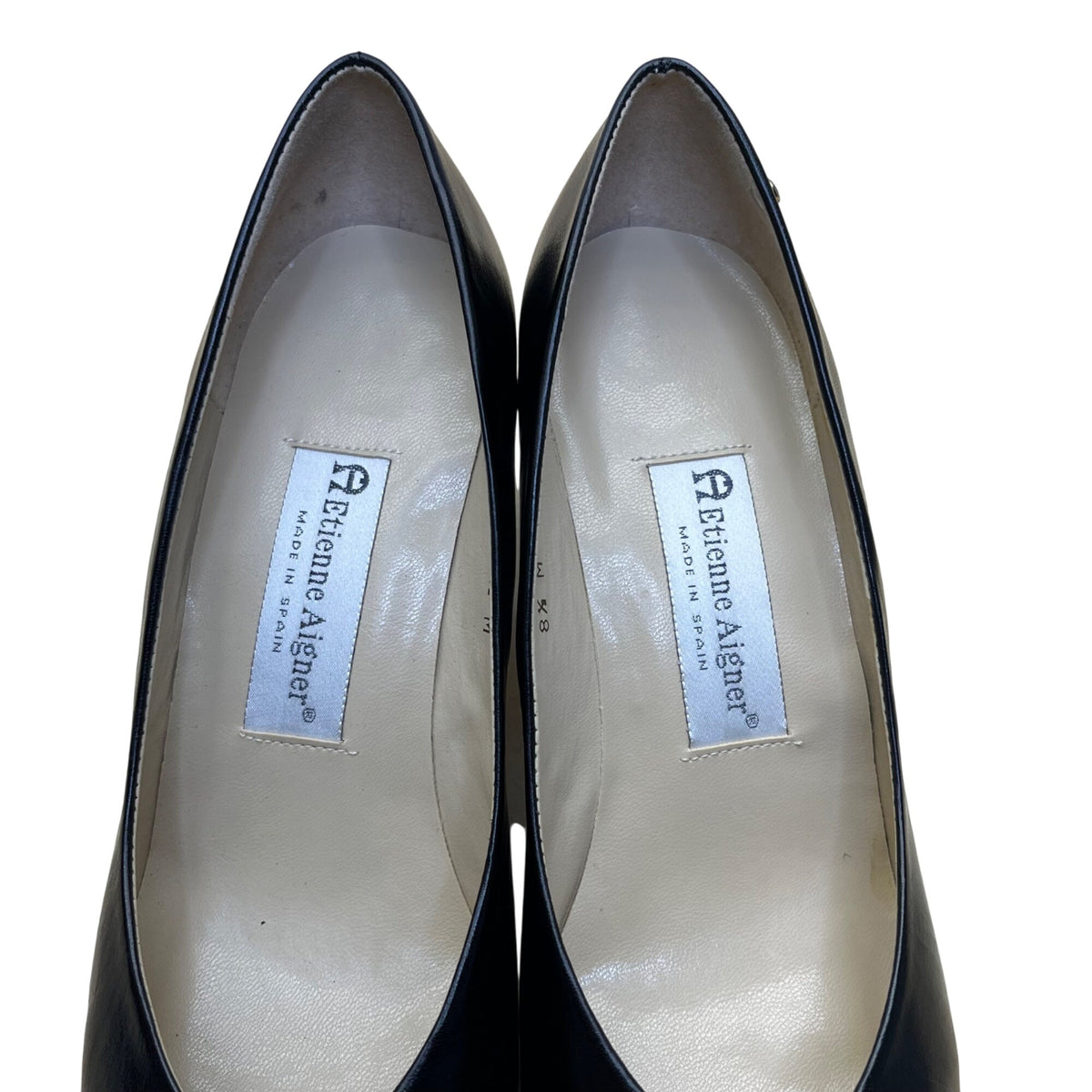 Etienne Aigner Women’s  Black Leather Taylor Design Classic Heels Size 8.5 M