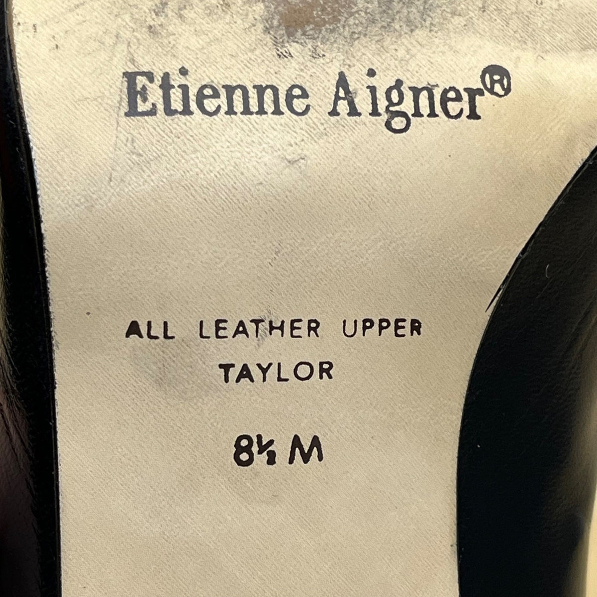 Etienne Aigner Women’s  Black Leather Taylor Design Classic Heels Size 8.5 M