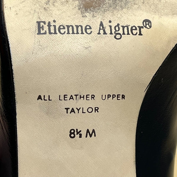 Etienne Aigner Women’s  Black Leather Taylor Design Classic Heels Size 8.5 M