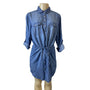 Gloria Vanderbilt Blue Denim Button-Up Shirt Dress Sz M