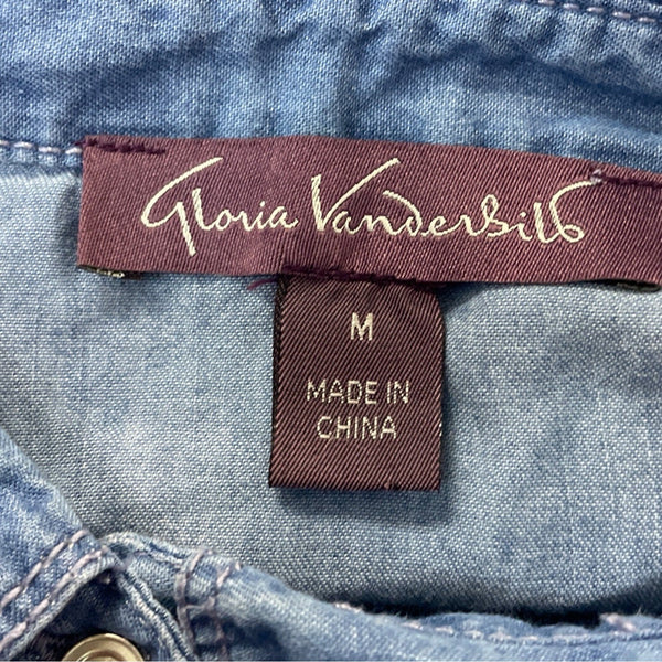 Gloria Vanderbilt Blue Denim Button-Up Shirt Dress Sz M