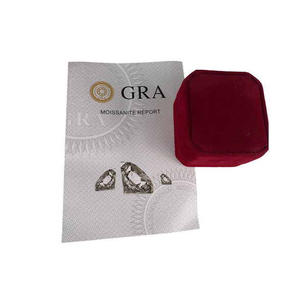 6 Moissanite Solitaire Engagement Ring Silver Tone Pave Band Includes Certificate