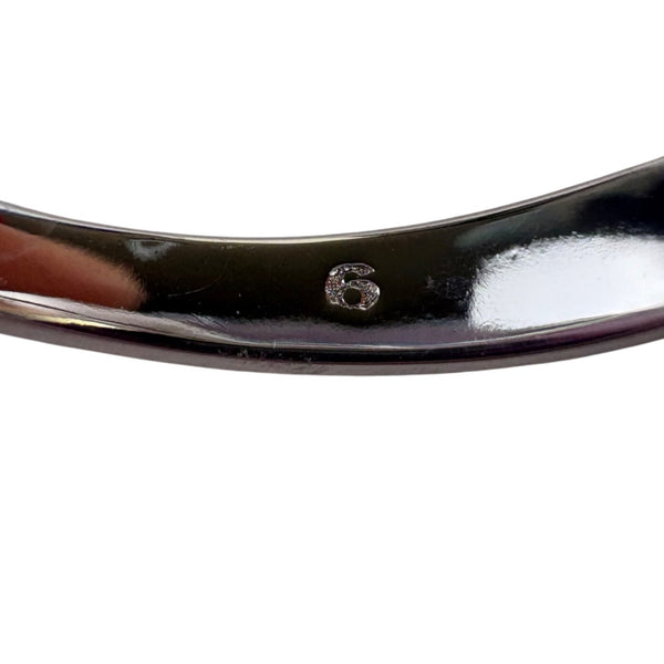 6 Moissanite Solitaire Engagement Ring Silver Tone Pave Band Includes Certificate