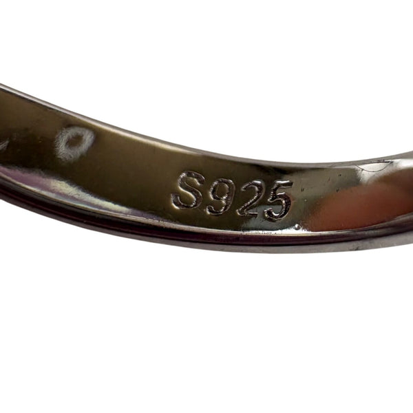 6 Moissanite Solitaire Engagement Ring Silver Tone Pave Band Includes Certificate