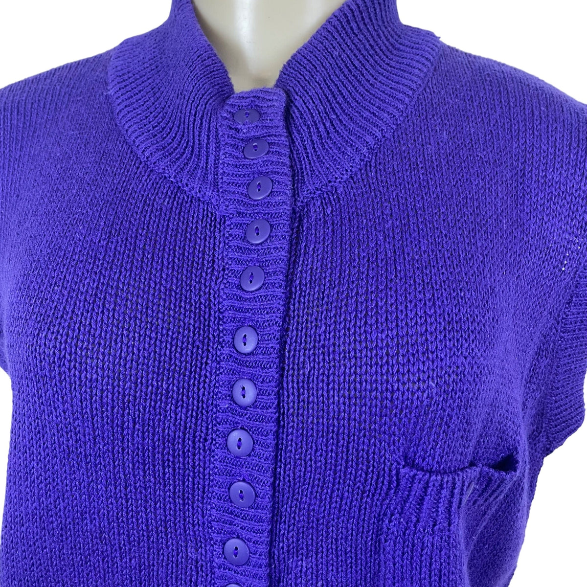 Steppingstones Women's Purple Sleeveless Button Front Sweater Vest Size L