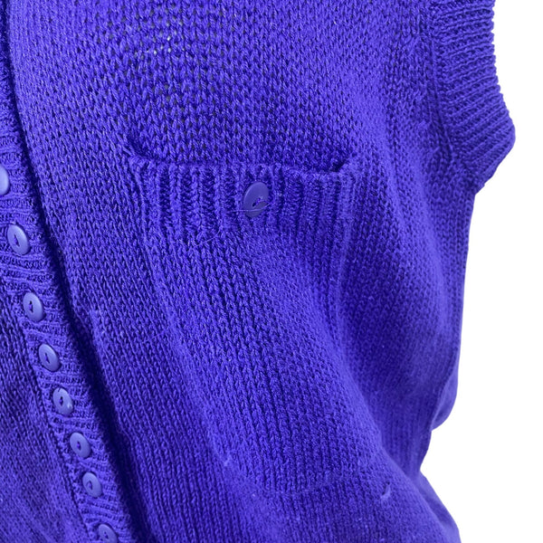 Steppingstones Women's Purple Sleeveless Button Front Sweater Vest Size L