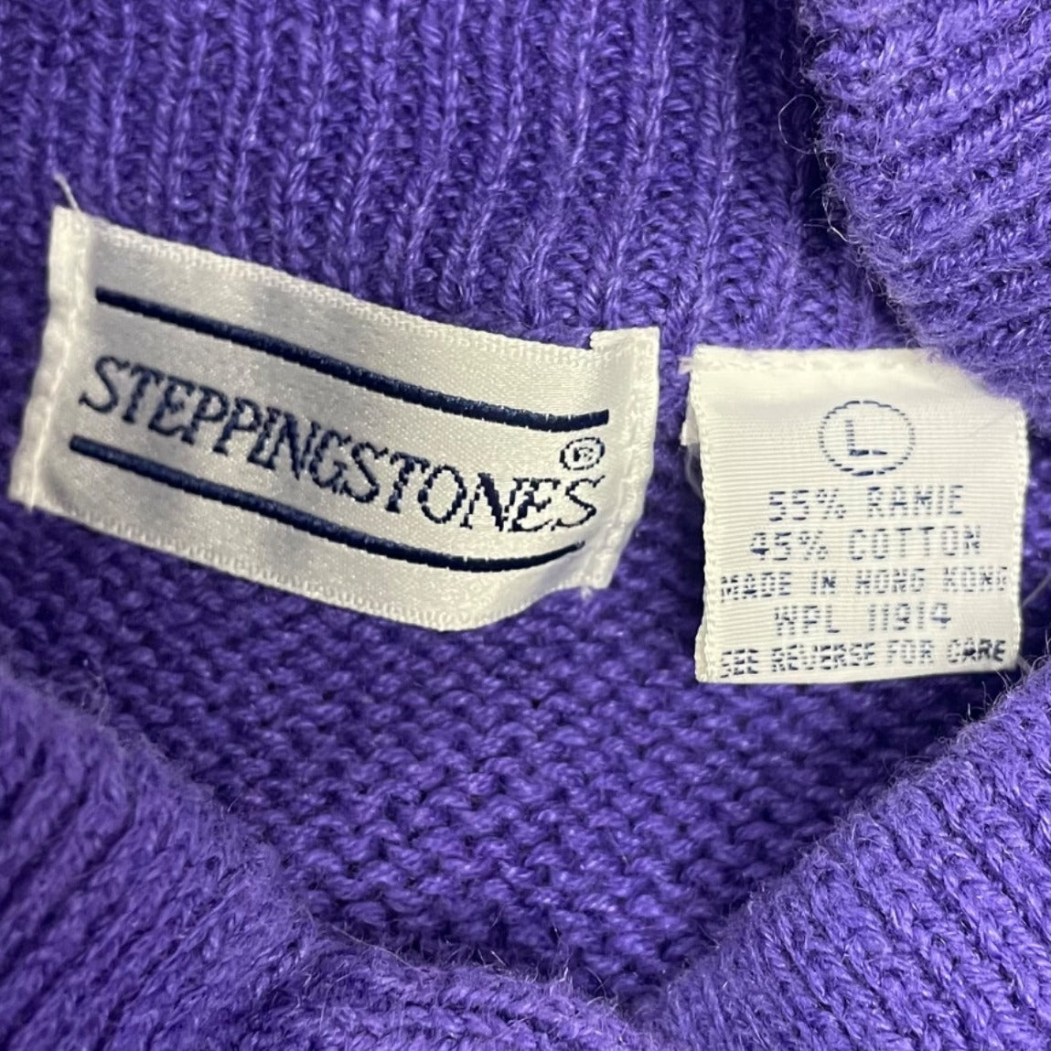 Steppingstones Women's Purple Sleeveless Button Front Sweater Vest Size L