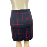 Loft Women's Black & Red Plaid High Rise Button Short Skirt Sz 0