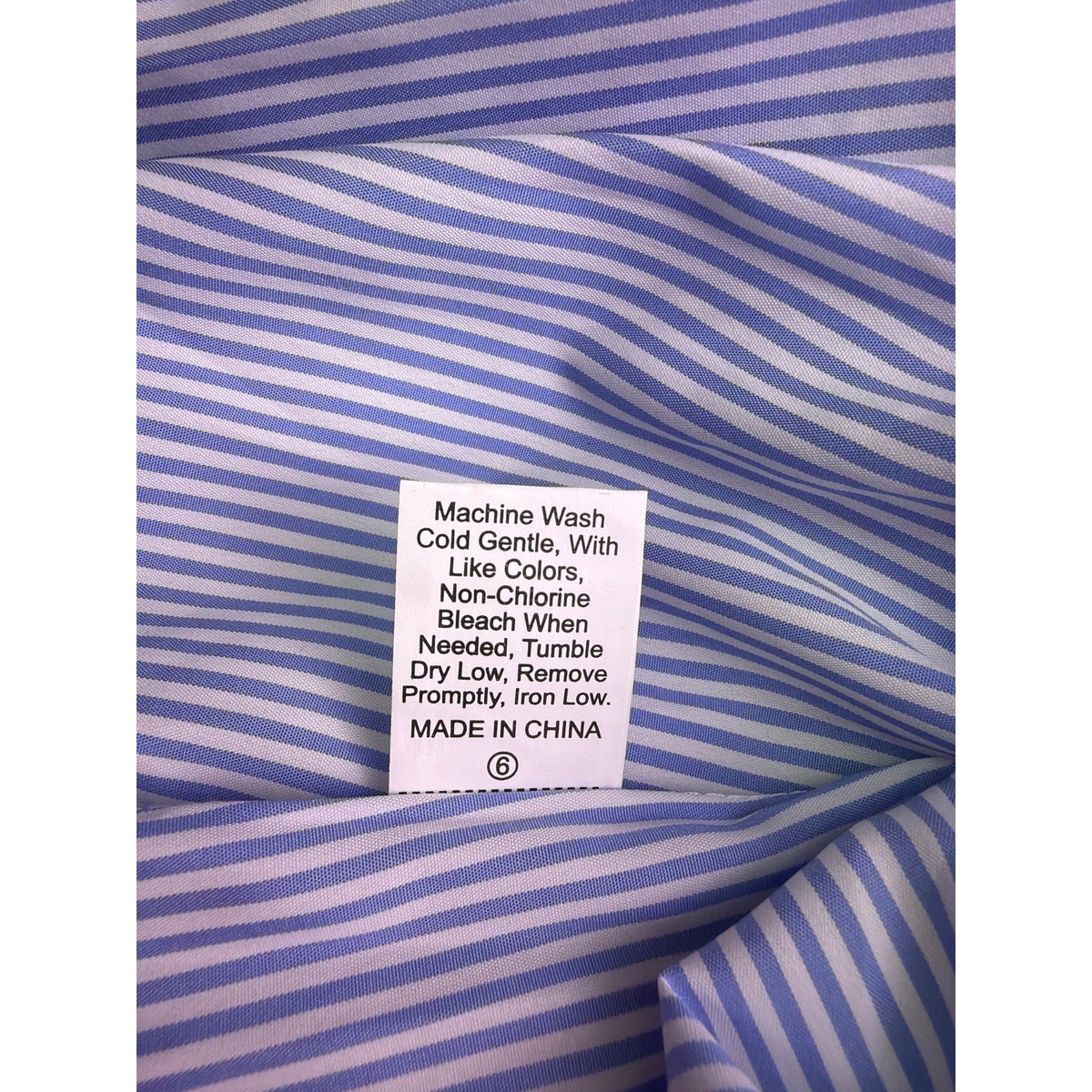 Blue & White Striped Sleeveless Womens Top Polyester/Elastane Ruffle Trim Size 6