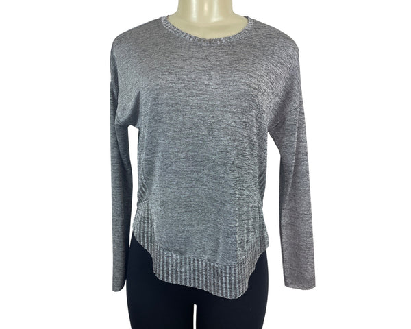Zara W/B Collection Women Long Sleeve Heather Gray Top Size S- New