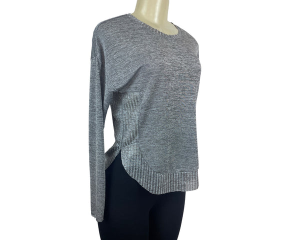 Zara W/B Collection Women Long Sleeve Heather Gray Top Size S- New