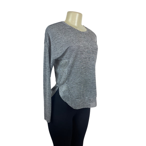 Zara W/B Collection Women Long Sleeve Heather Gray Top Size S- New