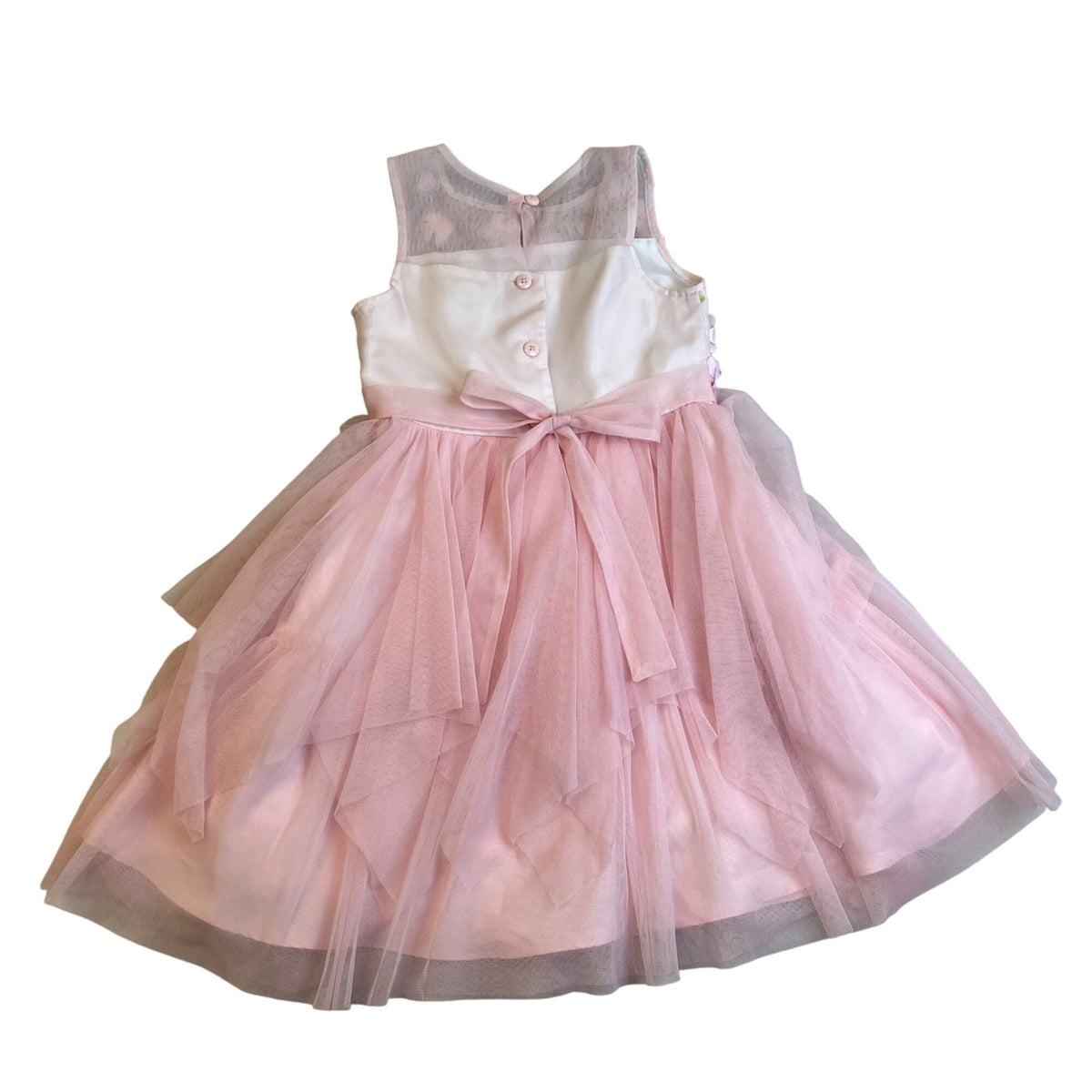 Jona Michelle Baby Girl Pink Floral Tulle Party Dress Sleeveless Sz 6