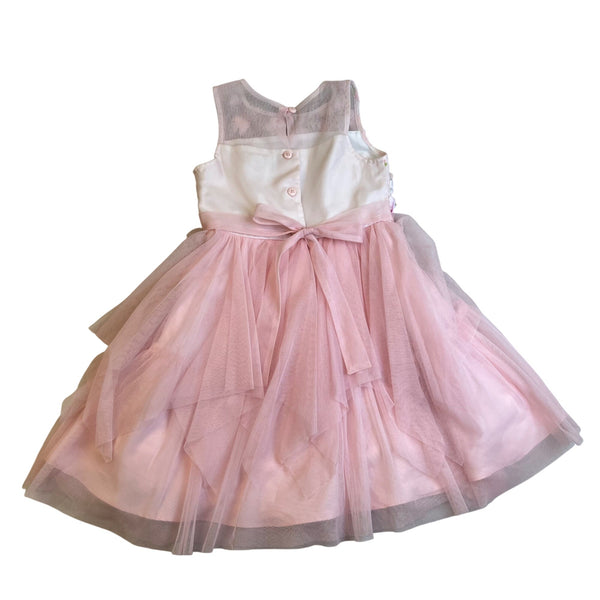 Jona Michelle Baby Girl Pink Floral Tulle Party Dress Sleeveless Sz 6