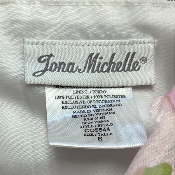 Jona Michelle Baby Girl Pink Floral Tulle Party Dress Sleeveless Sz 6