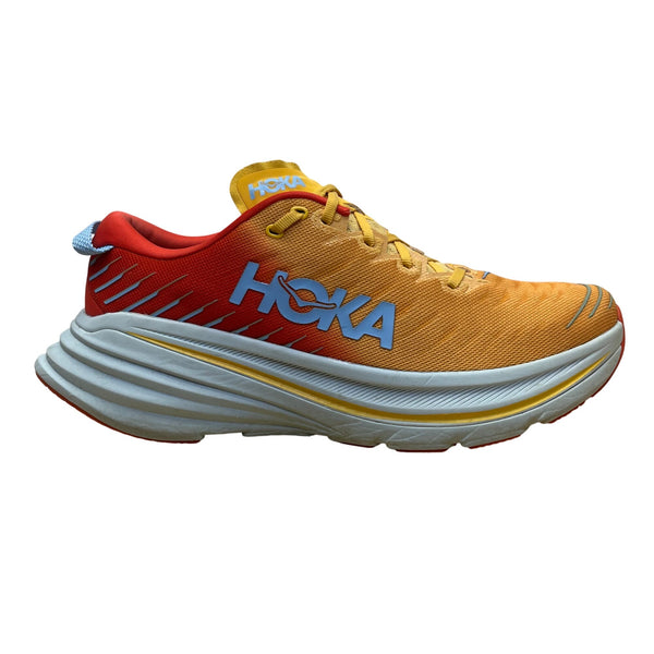 Hoka One One Men’s Orange/Red Mesh Bondi X +Carbon Fiber Running Shoes Size 12D