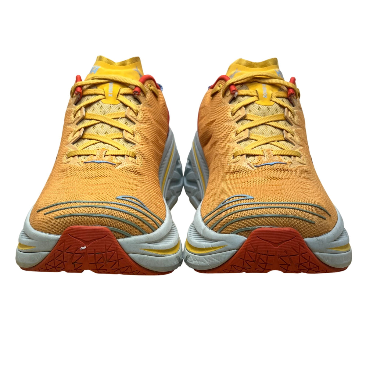 Hoka One One Men’s Orange/Red Mesh Bondi X +Carbon Fiber Running Shoes Size 12D