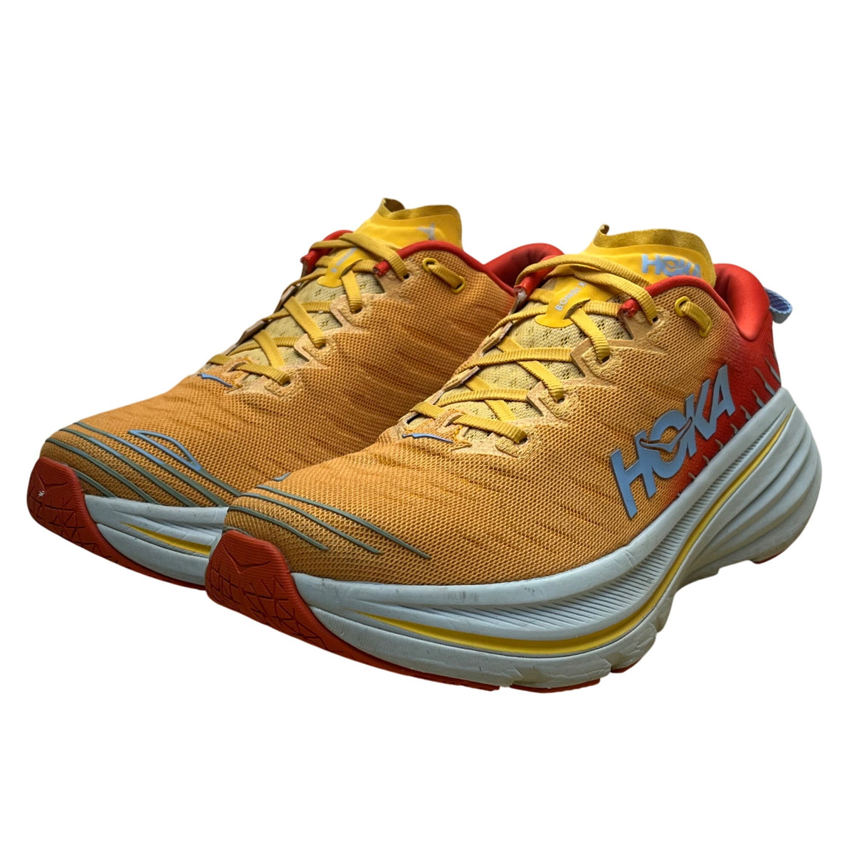 Hoka One One Men’s Orange/Red Mesh Bondi X +Carbon Fiber Running Shoes Size 12D